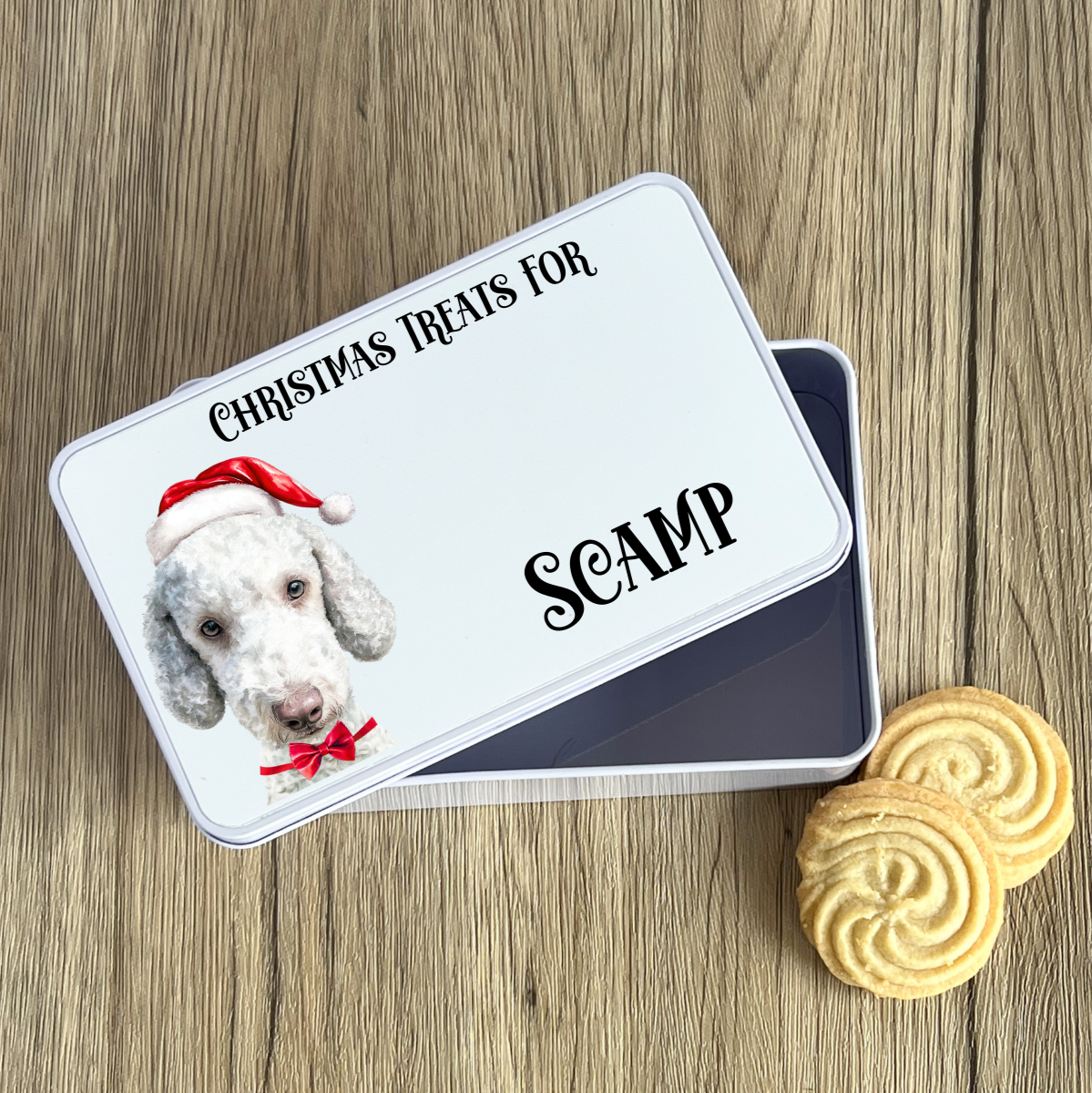 Personalised Dog Christmas Treat Tin