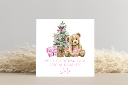 Personalised Teddy Bear Christmas Card