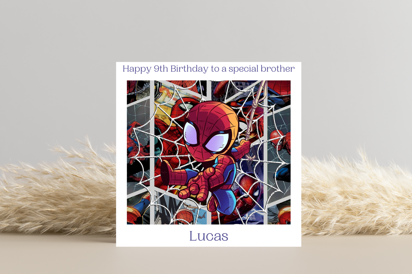 Boys Spiderman Birthday Card | Custom Name & Age |