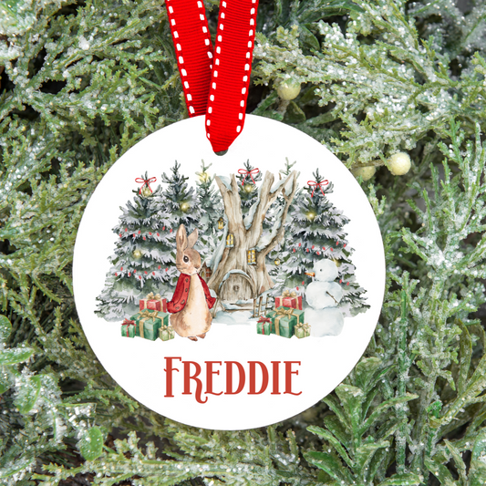 Personalised Peter Rabbit Christmas Tree Decoration