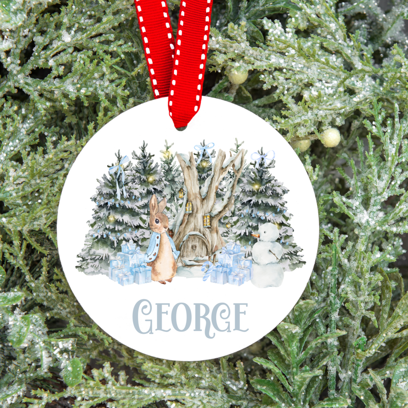 Personalised Peter Rabbit Christmas Tree Decoration