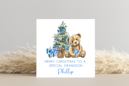 Personalised Teddy Bear Christmas Card