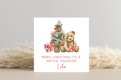 Personalised Teddy Bear Christmas Card