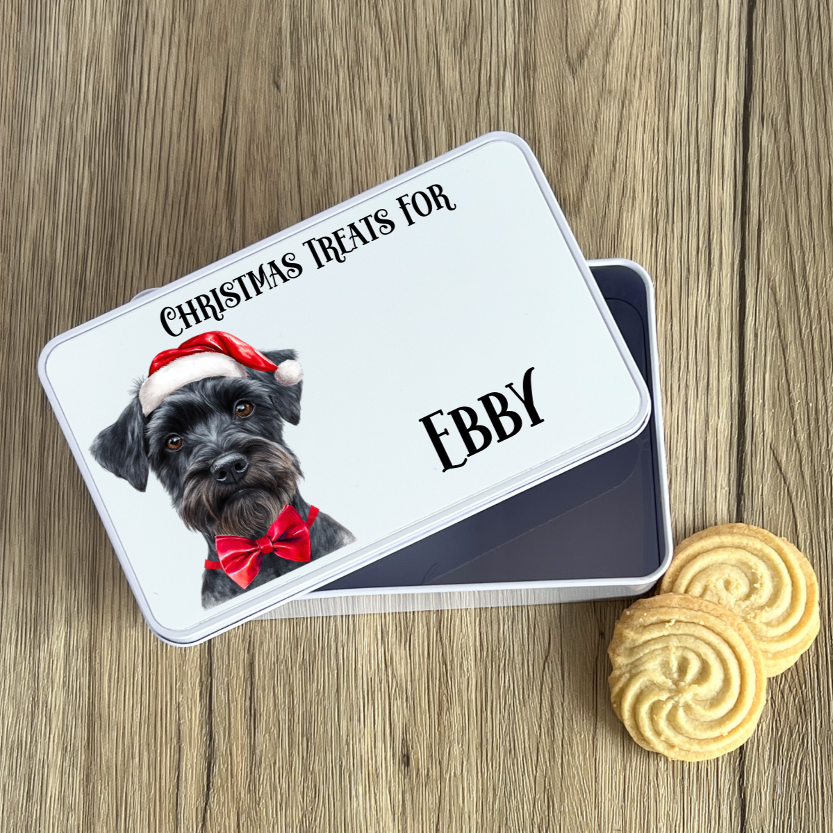 Personalised Dog Christmas Treat Tin