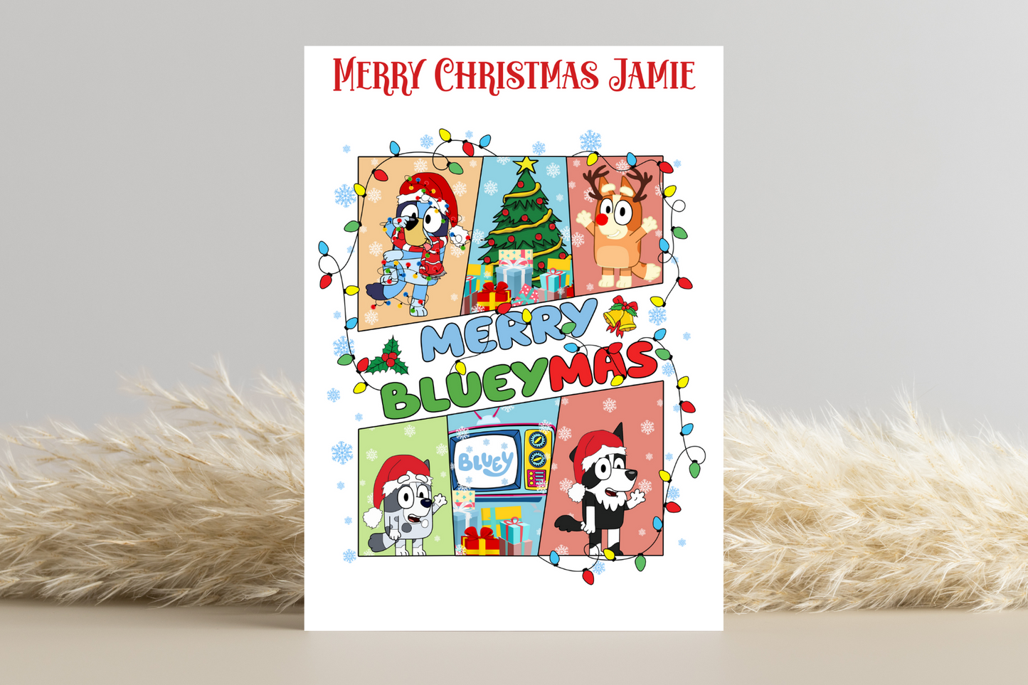 Personalised Bluey Christmas Card