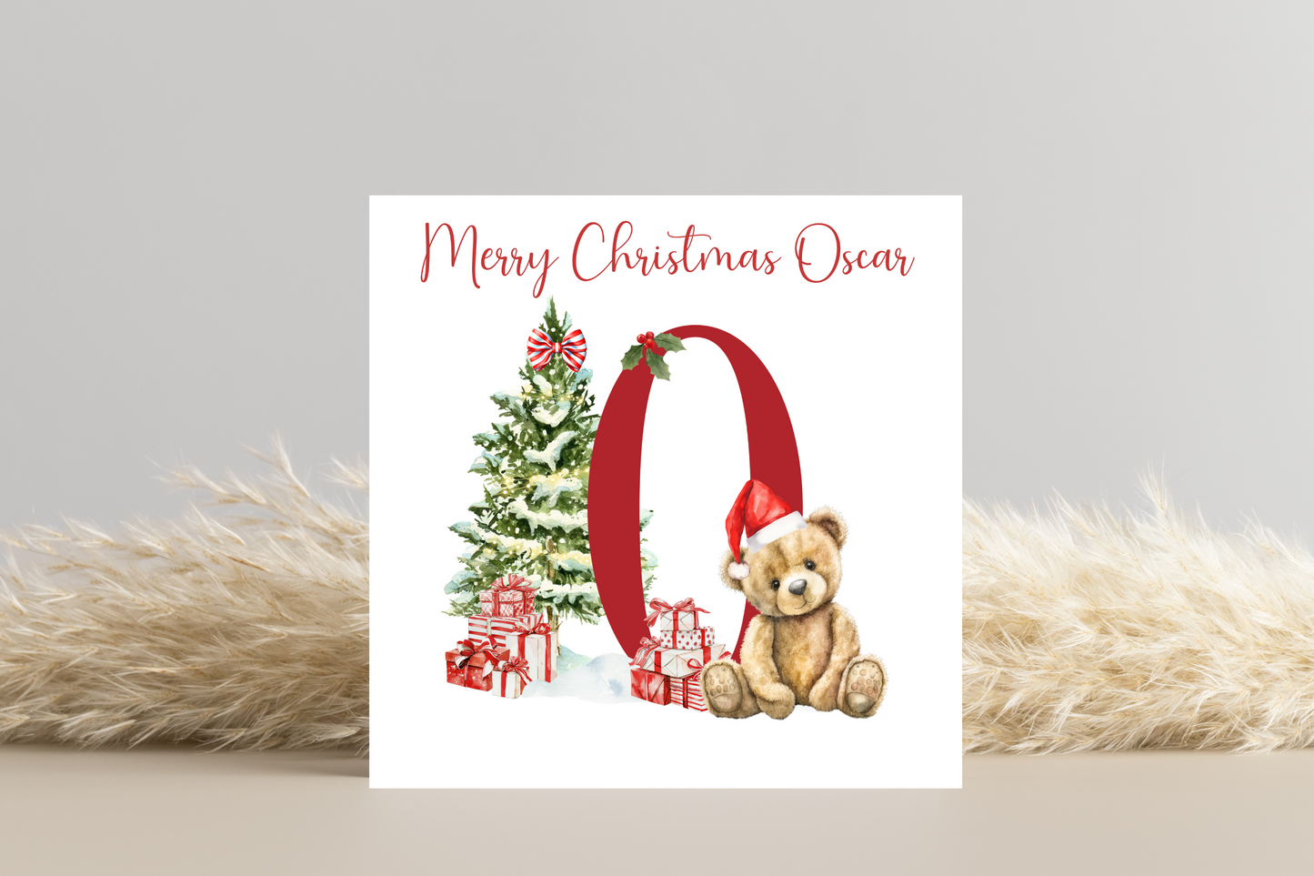 Personalised Teddy Bear Christmas Card