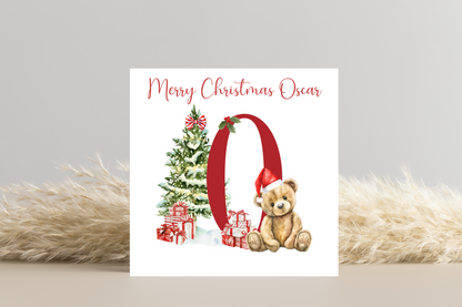 Personalised Teddy Bear Christmas Card