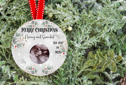 Personalised Baby Announcement | Baby Scan Christmas Tree Decoration