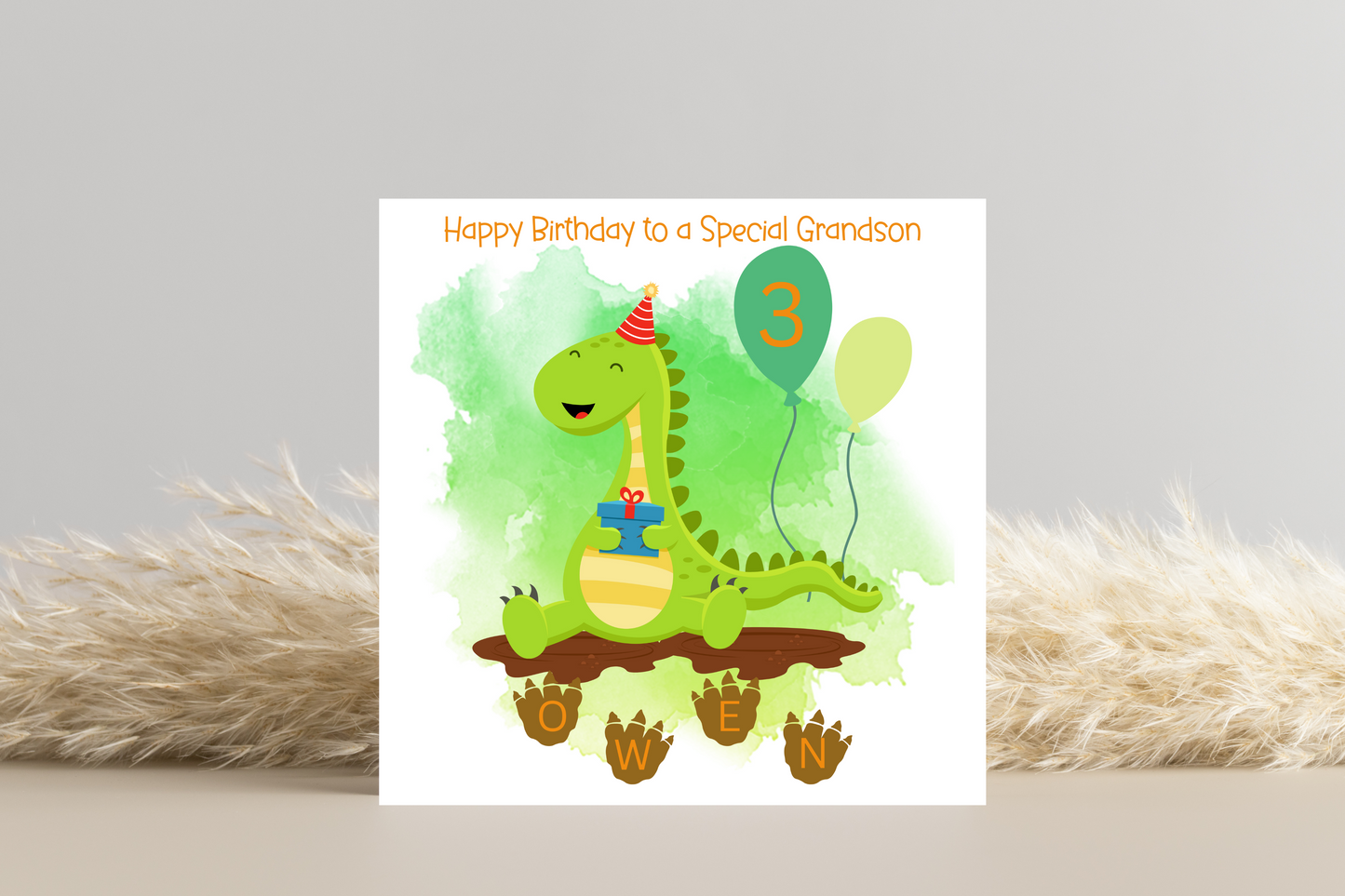 Personalised Dinosaur Birthday Card