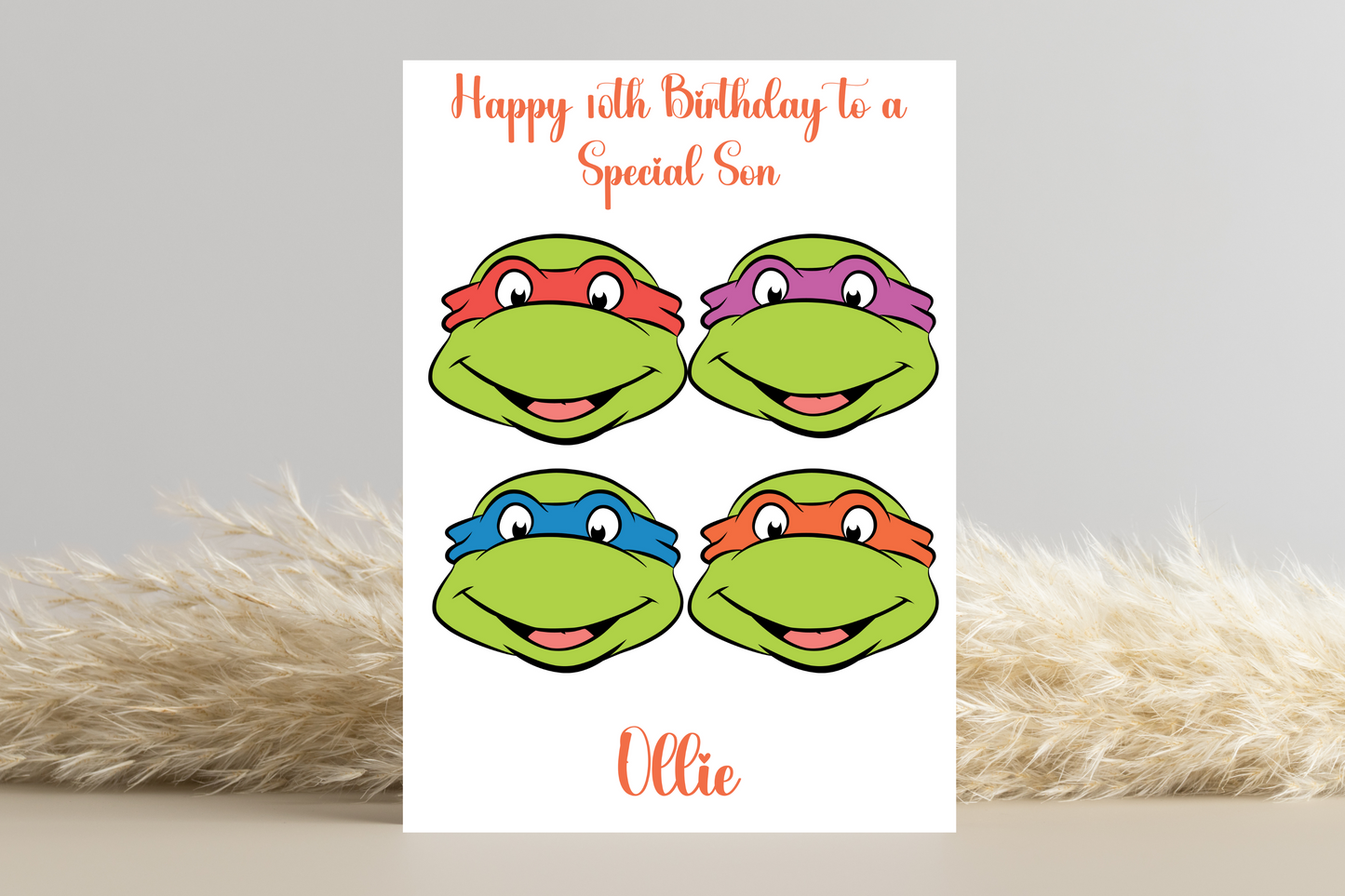 Ninja Turtle Birthday Card- Personalisable