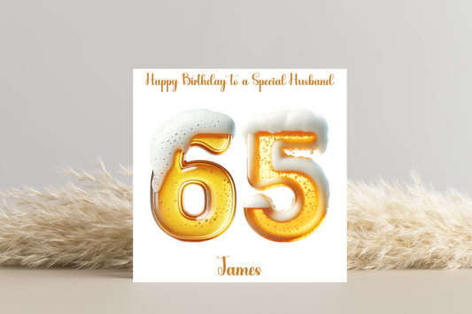 Beer Number Personalised Birthday Card