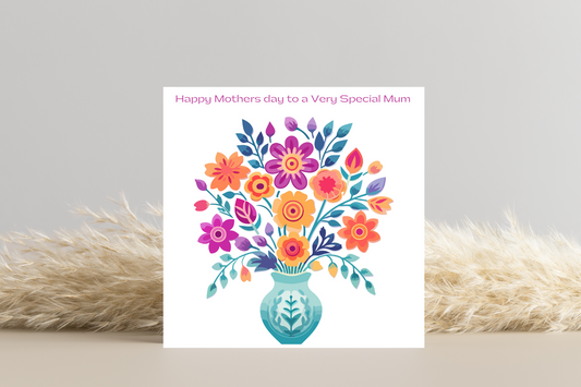 Floral Happy Mother's Day Heart Card