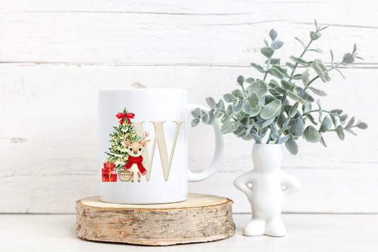 Personalised Initial Reindeer Mug