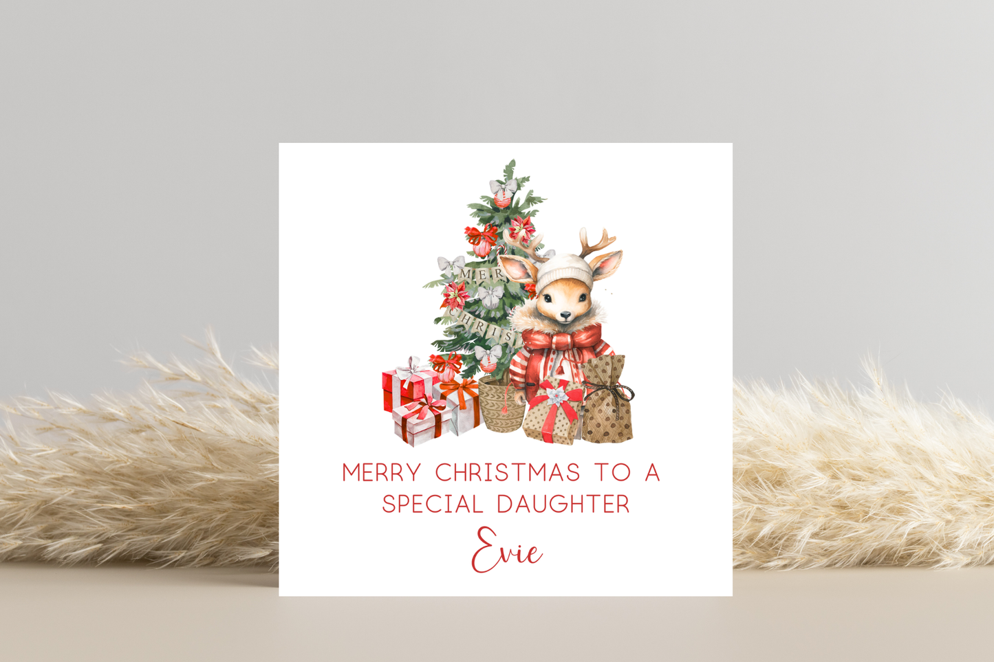 Personalised Reindeer Christmas card