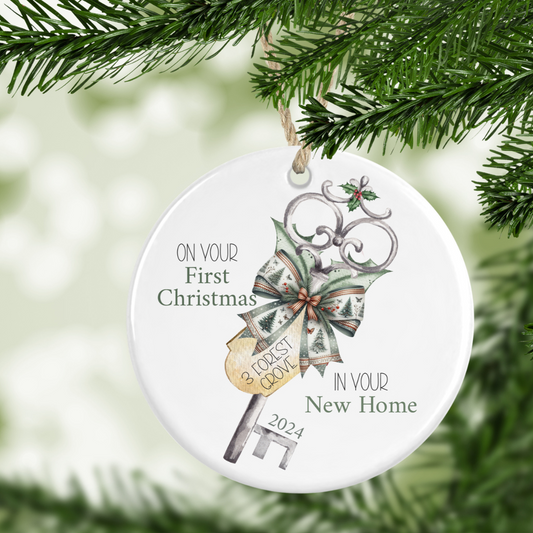 Personalised On Your First Christmas in Your New Home Christmas Tree Decoration