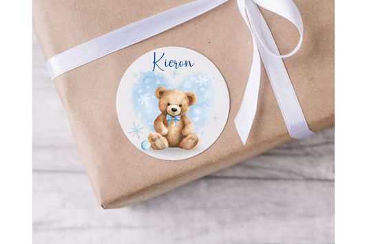 Personalised Teddy Bear Christmas Present Labels - 12 per sheet