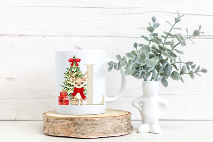 Personalised Initial Reindeer Mug