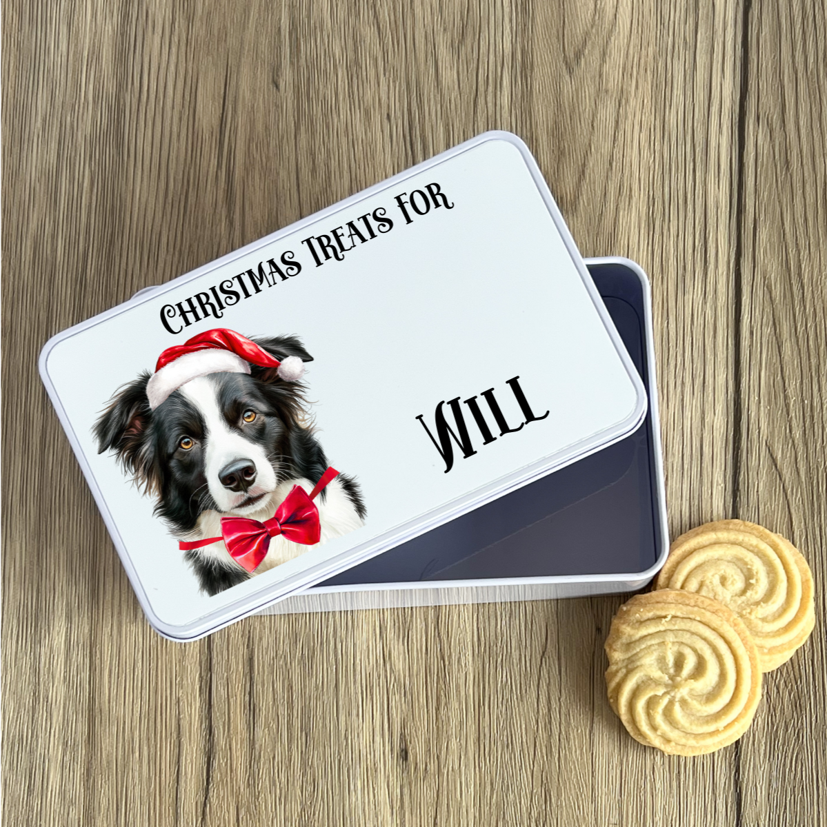 Personalised Dog Christmas Treat Tin