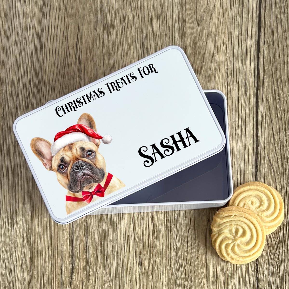 Personalised Dog Christmas Treat Tin