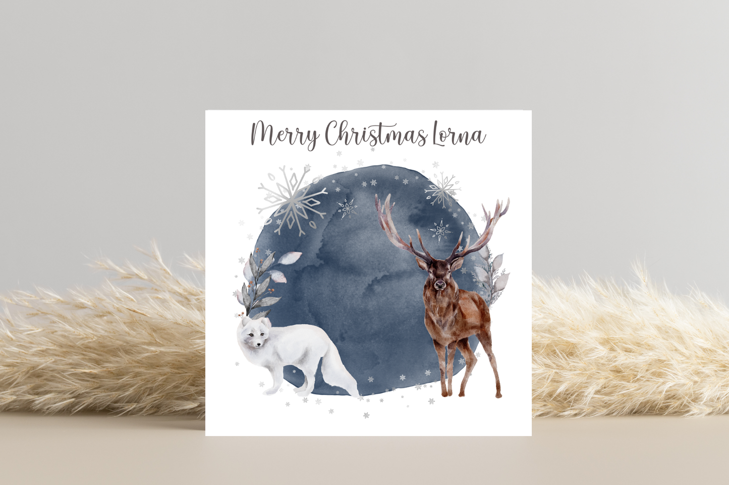 Personalised Winter Animal Christmas Card