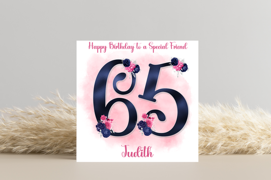 Personalised 65th Birthday Card