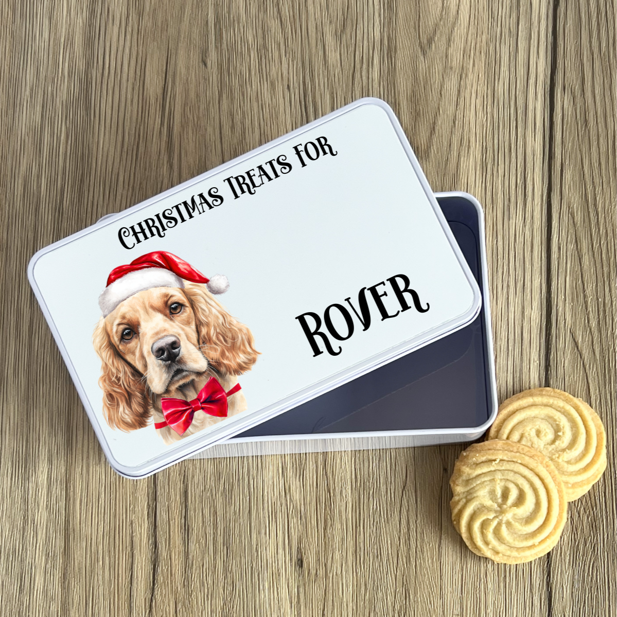 Personalised Dog Christmas Treat Tin