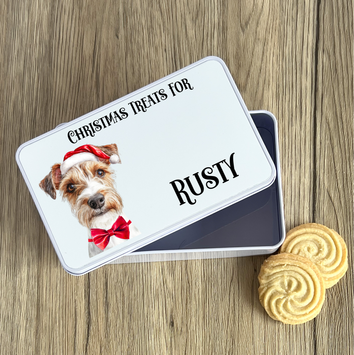 Personalised Dog Christmas Treat Tin