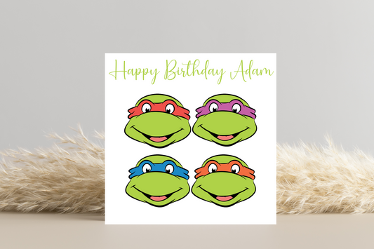 Ninja Turtle Birthday Card- Personalisable