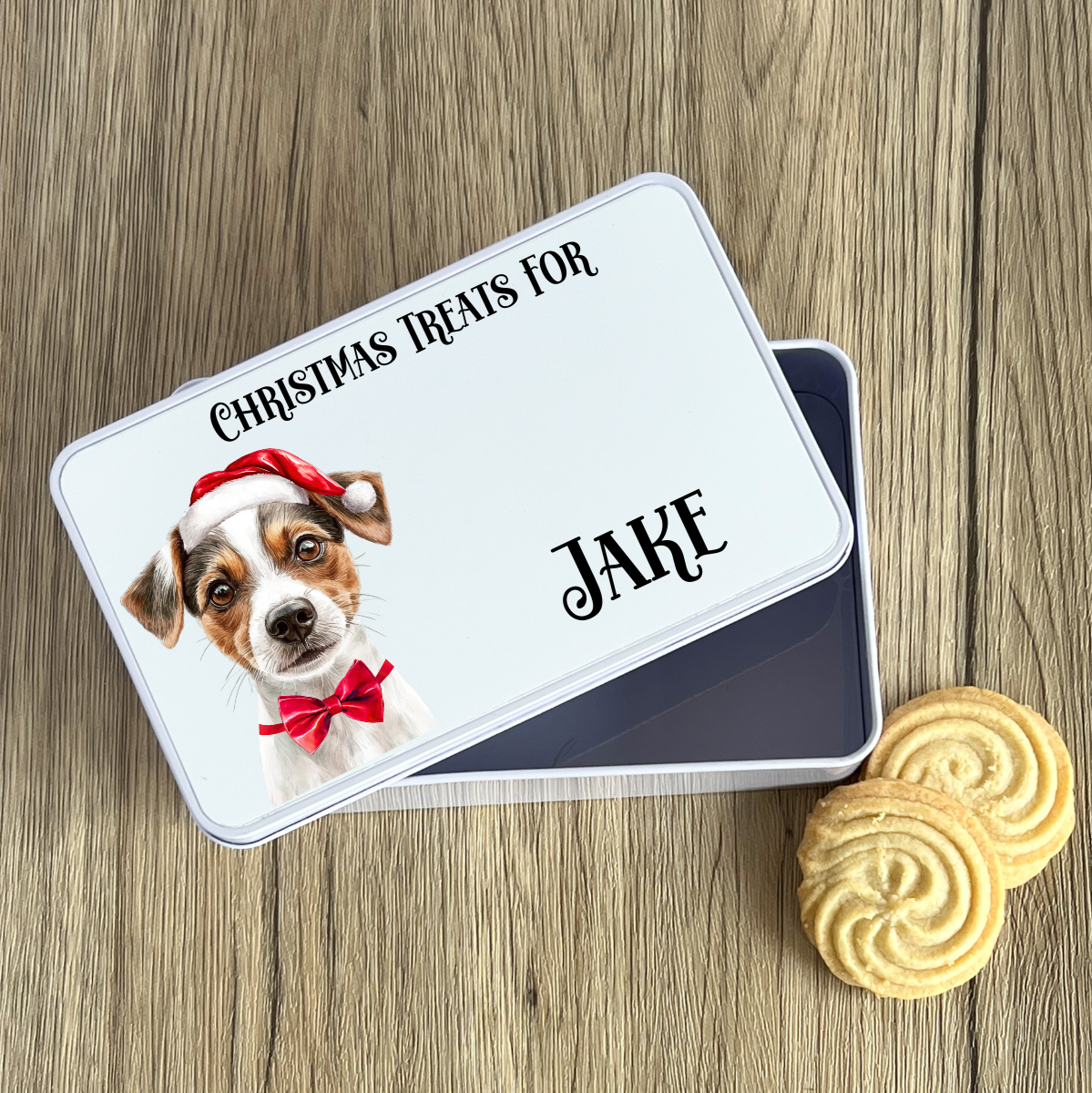 Personalised Dog Christmas Treat Tin