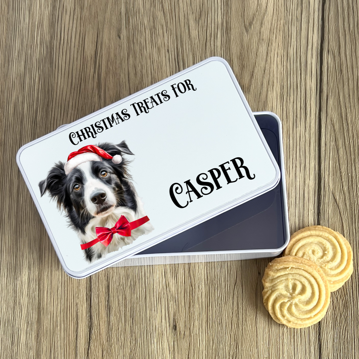 Personalised Dog Christmas Treat Tin