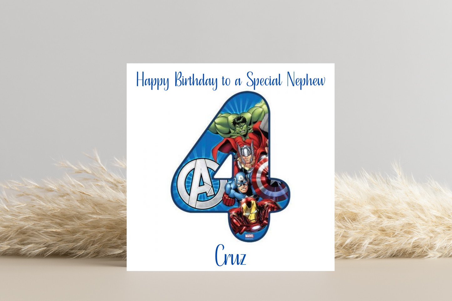 Superhero-Themed Personalised Birthday Card - Avengers Design for Marvel Enthusiasts