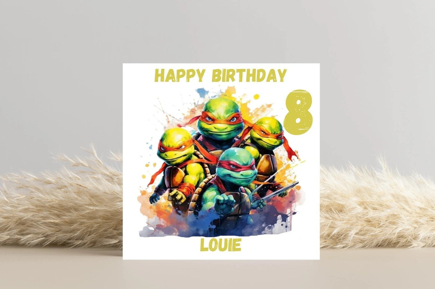 Ninja Turtle Birthday Card- Personalisable