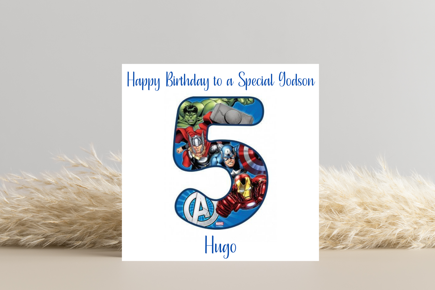 Superhero-Themed Personalised Birthday Card - Avengers Design for Marvel Enthusiasts