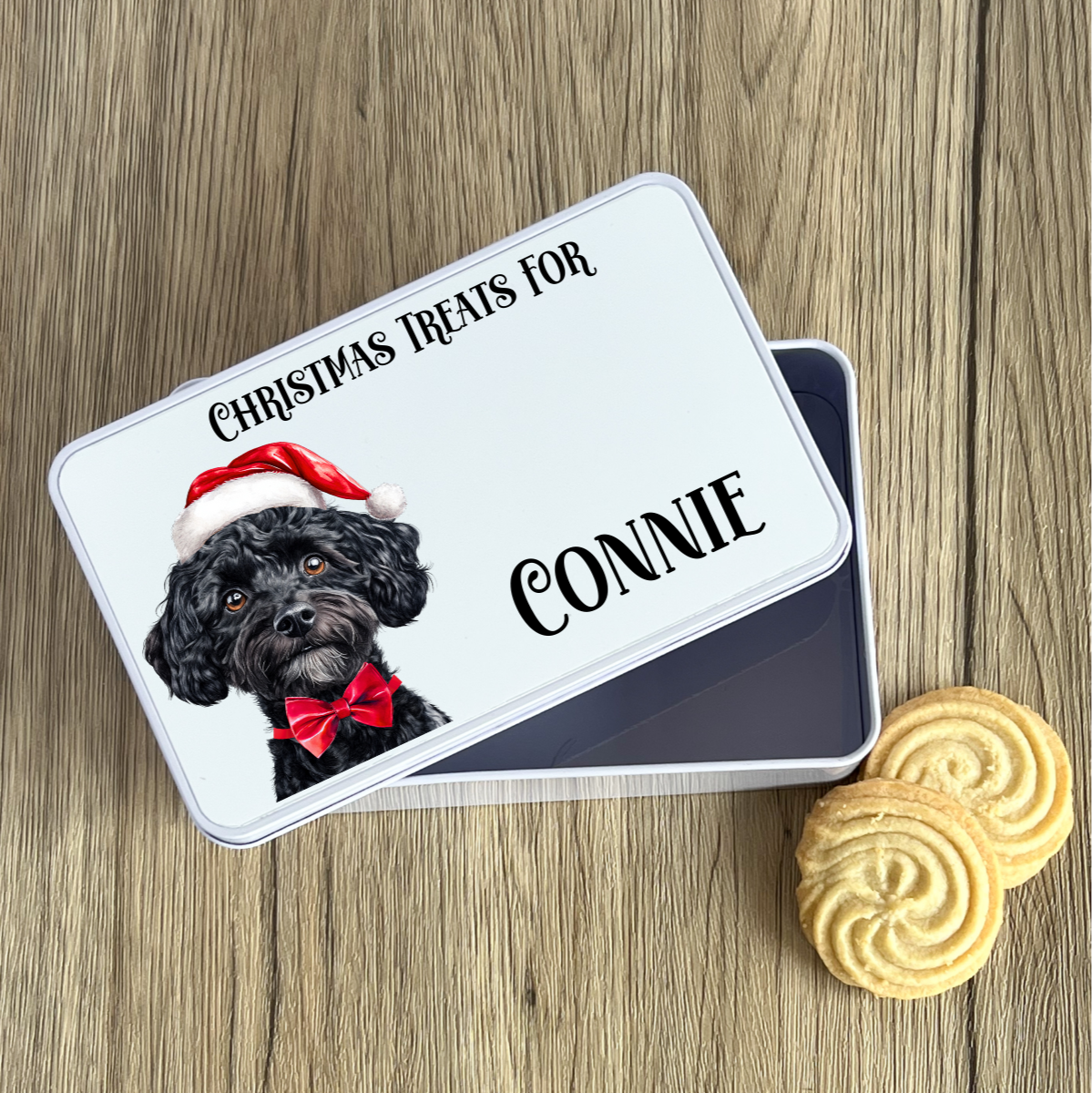 Personalised Dog Christmas Treat Tin