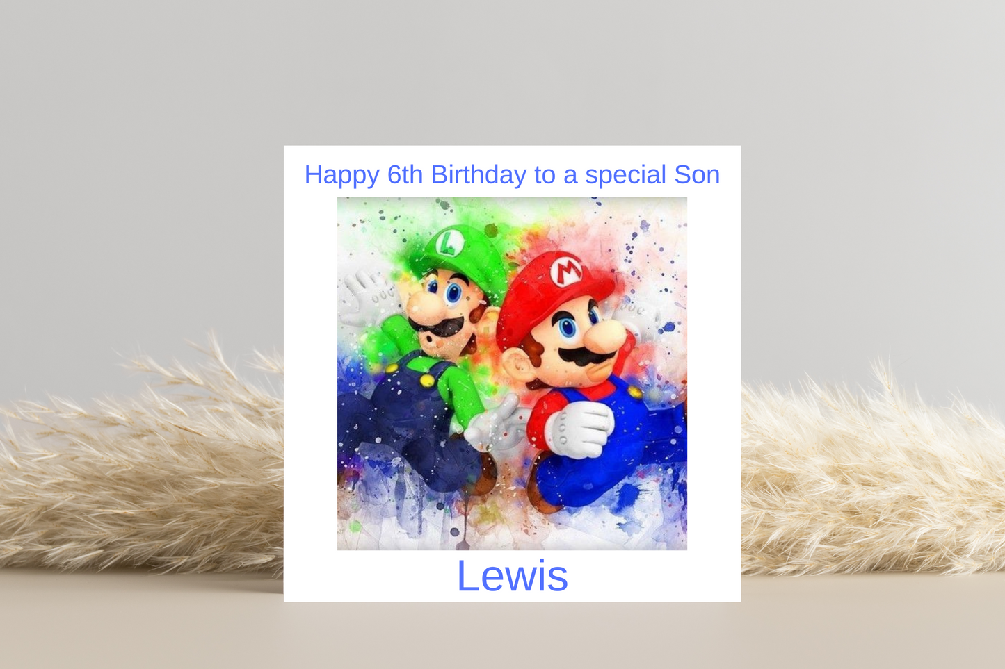 Super Mario Birthday Card - Personalise with Any Name and Age