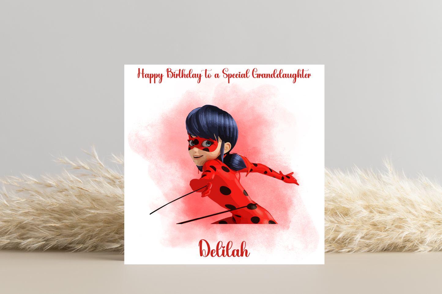 Personalised miraculous ladybug Birthday Card – The Personalisation Den