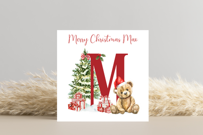 Personalised Teddy Bear Christmas Card