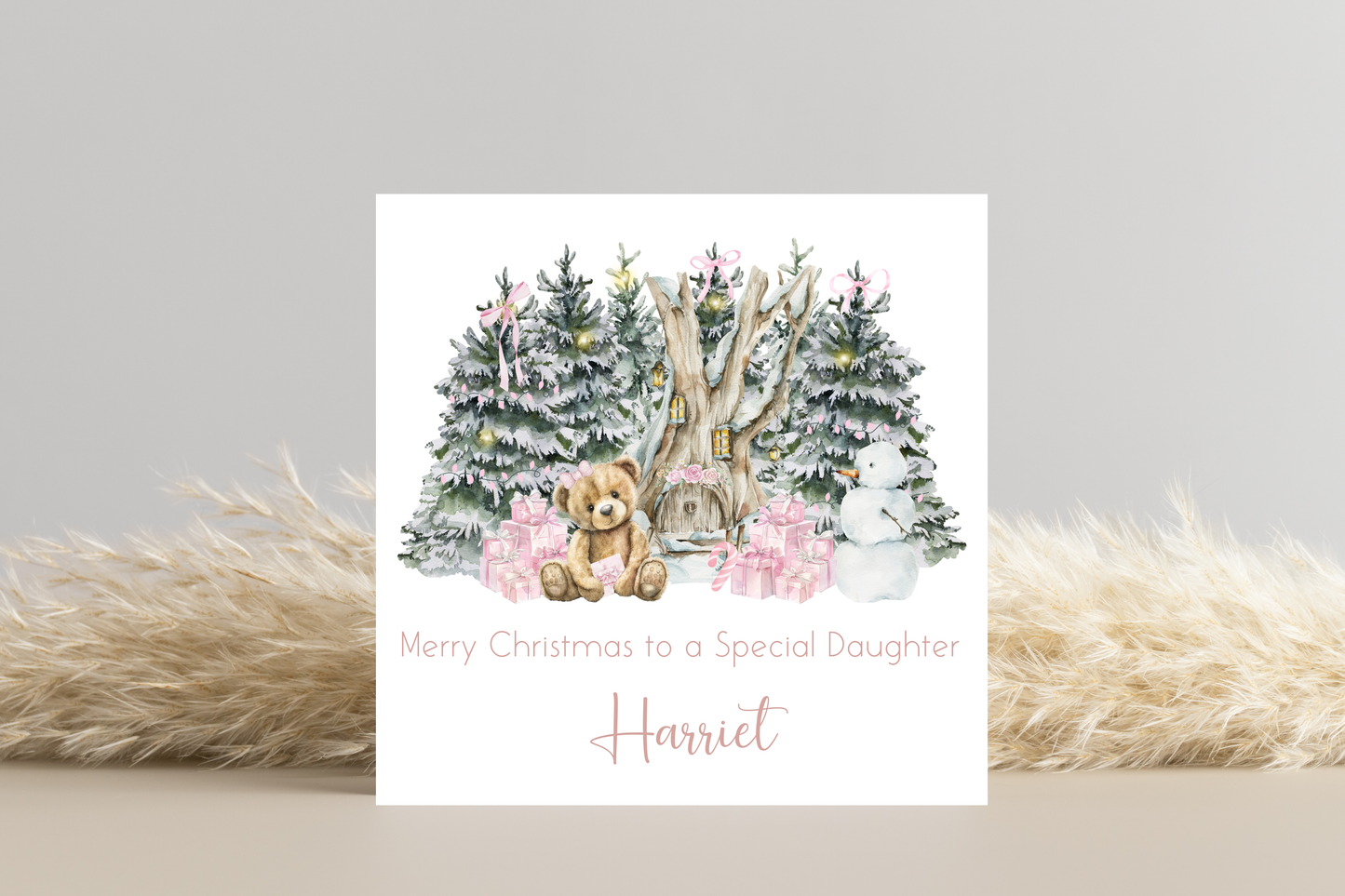 Personalised Teddy Bear Christmas Card