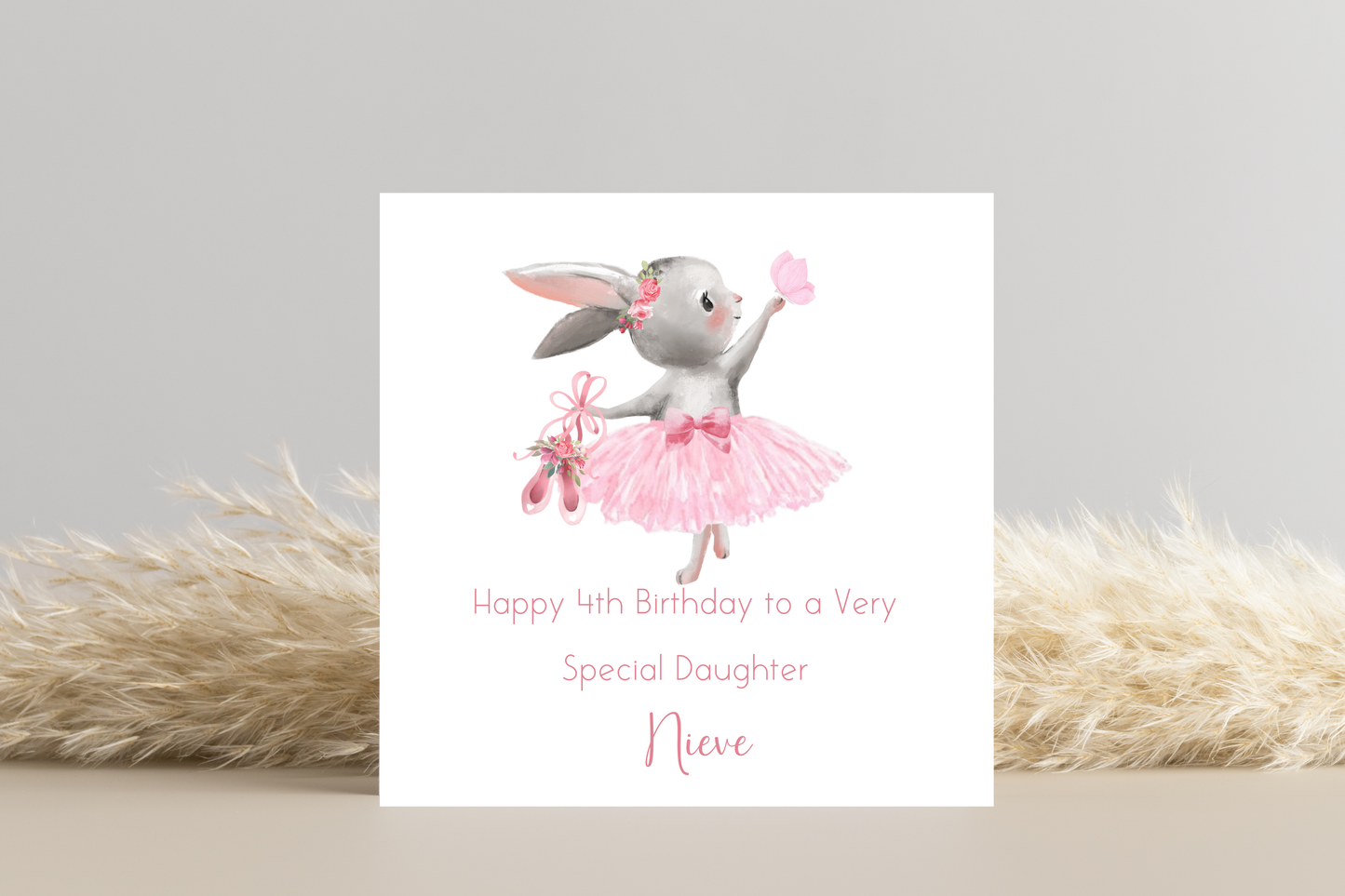 Personalised Ballerina Bunny Birthday Card