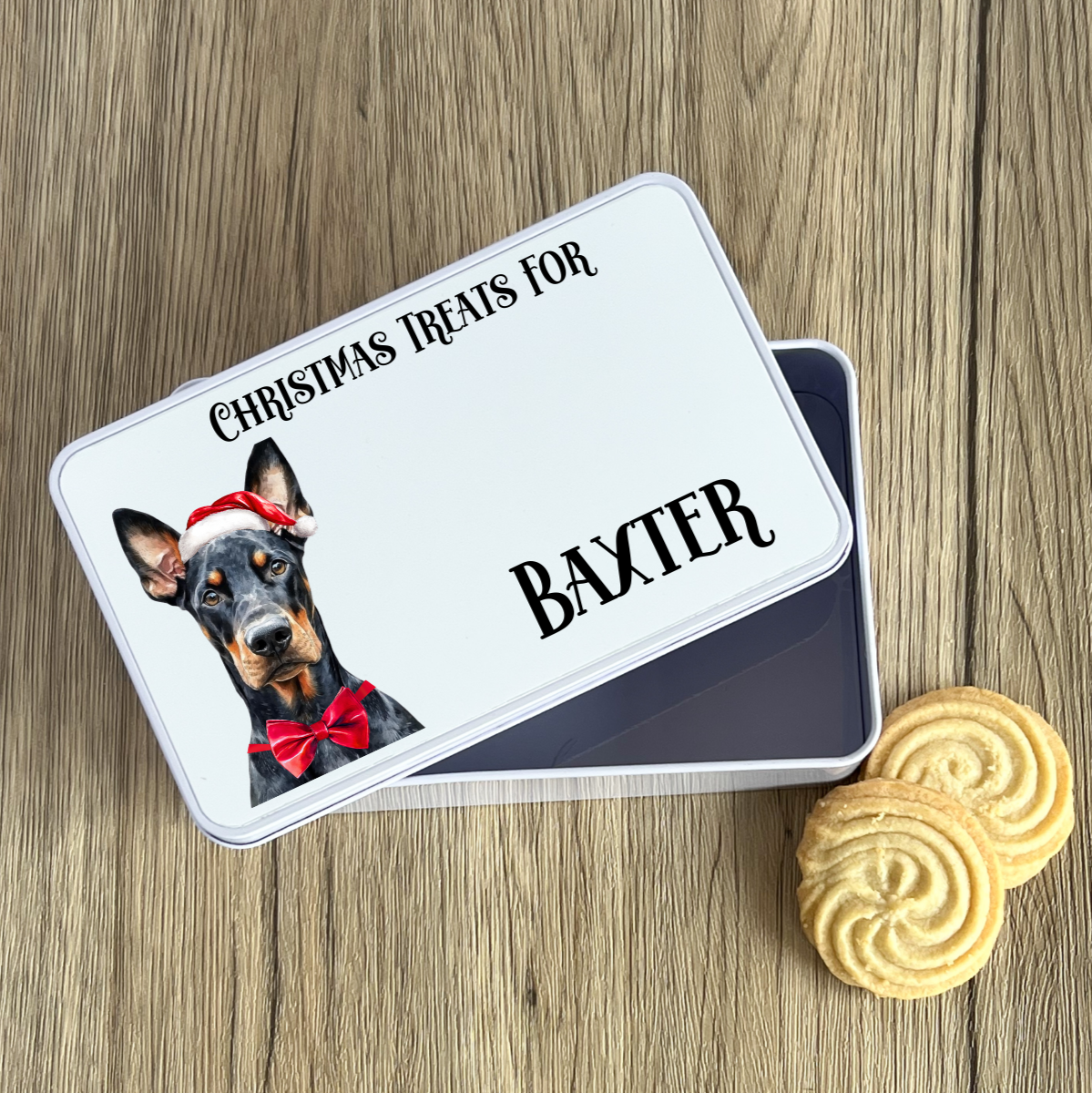 Personalised Dog Christmas Treat Tin