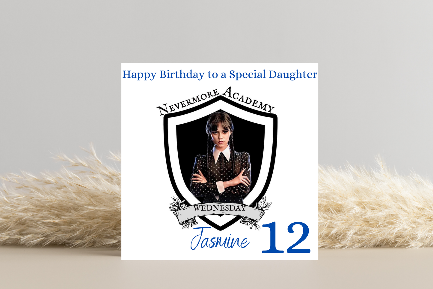 Personalised Wednesday Addams Birthday Card