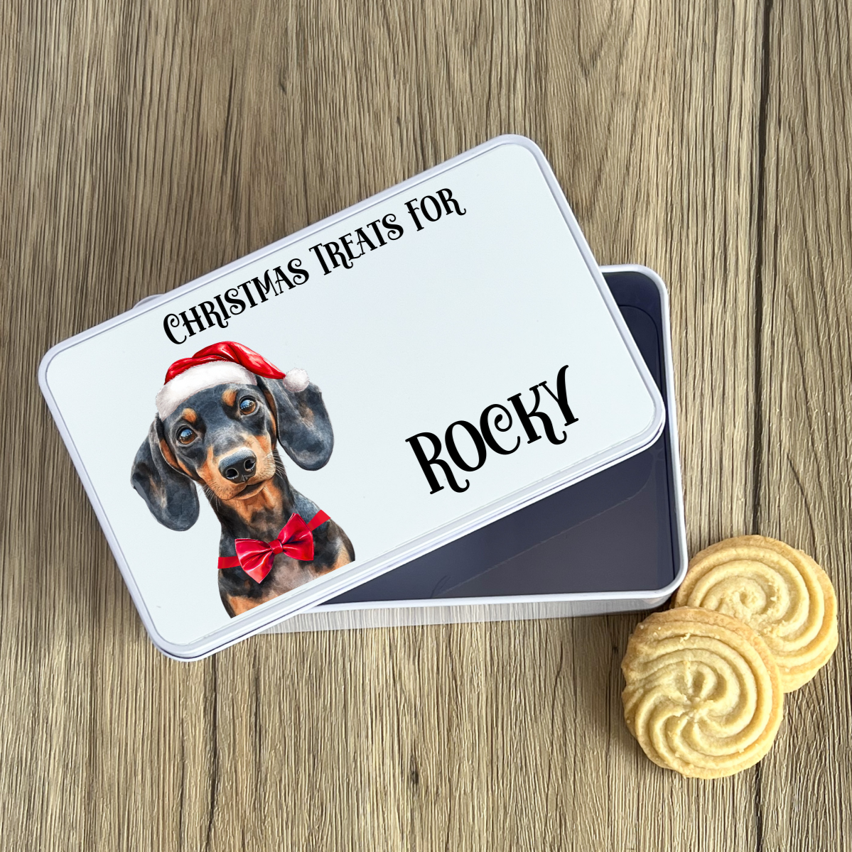 Personalised Dog Christmas Treat Tin