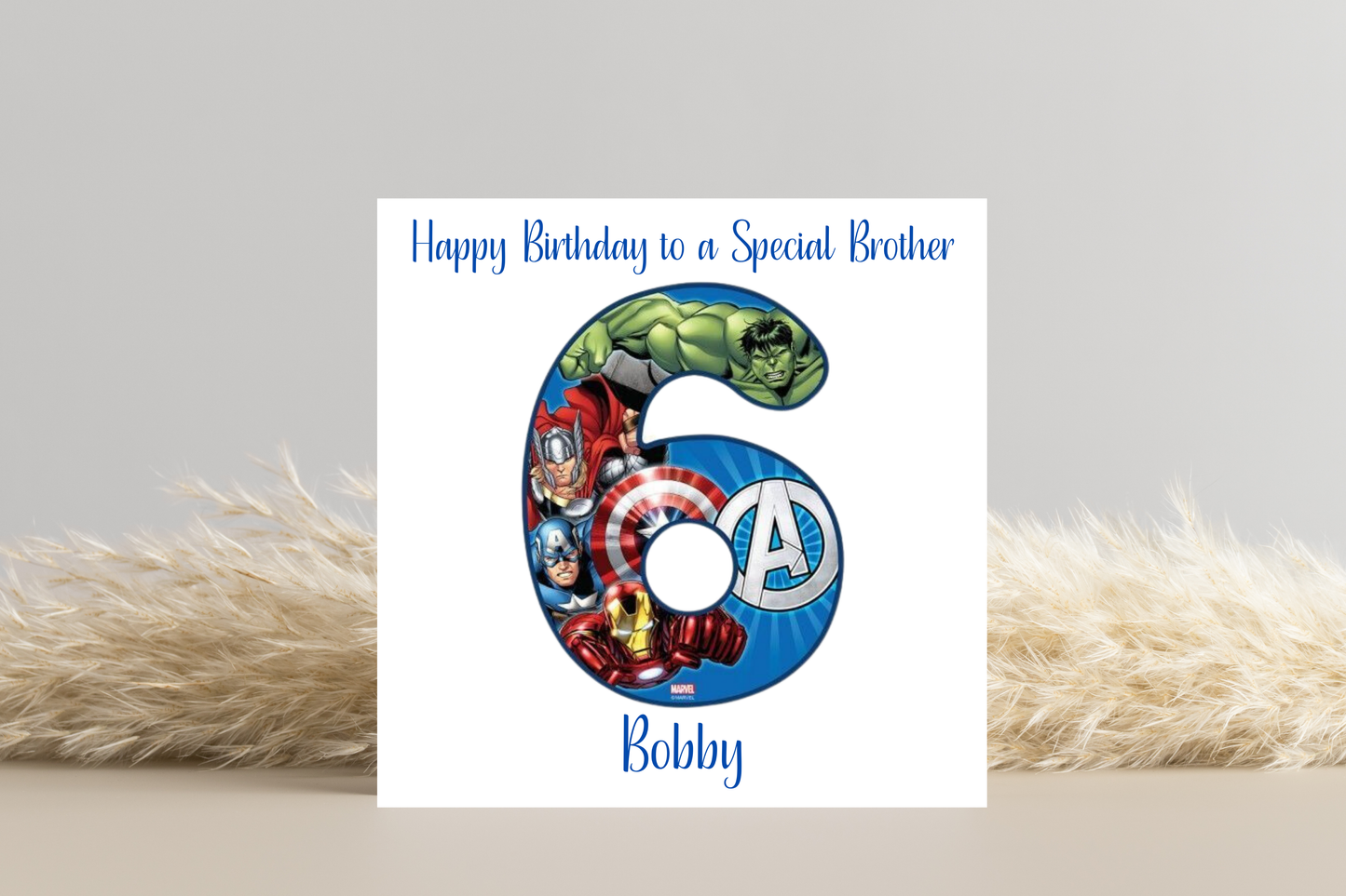 Superhero-Themed Personalised Birthday Card - Avengers Design for Marvel Enthusiasts