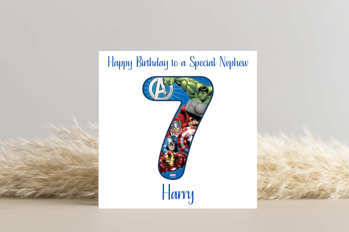 Superhero-Themed Personalised Birthday Card - Avengers Design for Marvel Enthusiasts