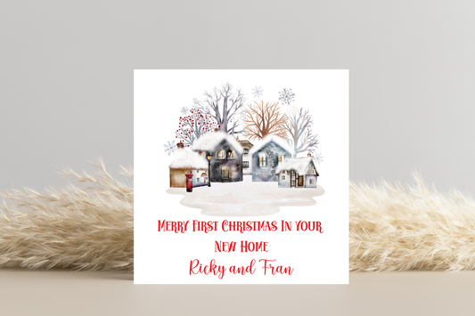 Personalised 1st Christmas in New Home Christmas Card