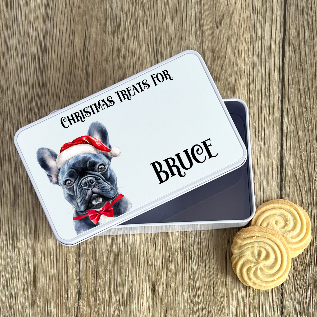 Personalised Dog Christmas Treat Tin