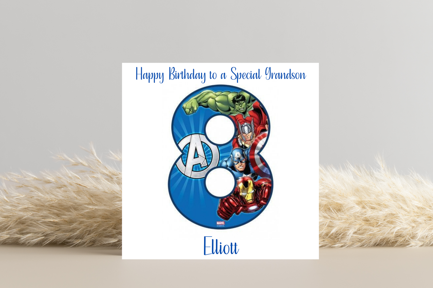 Superhero-Themed Personalised Birthday Card - Avengers Design for Marvel Enthusiasts