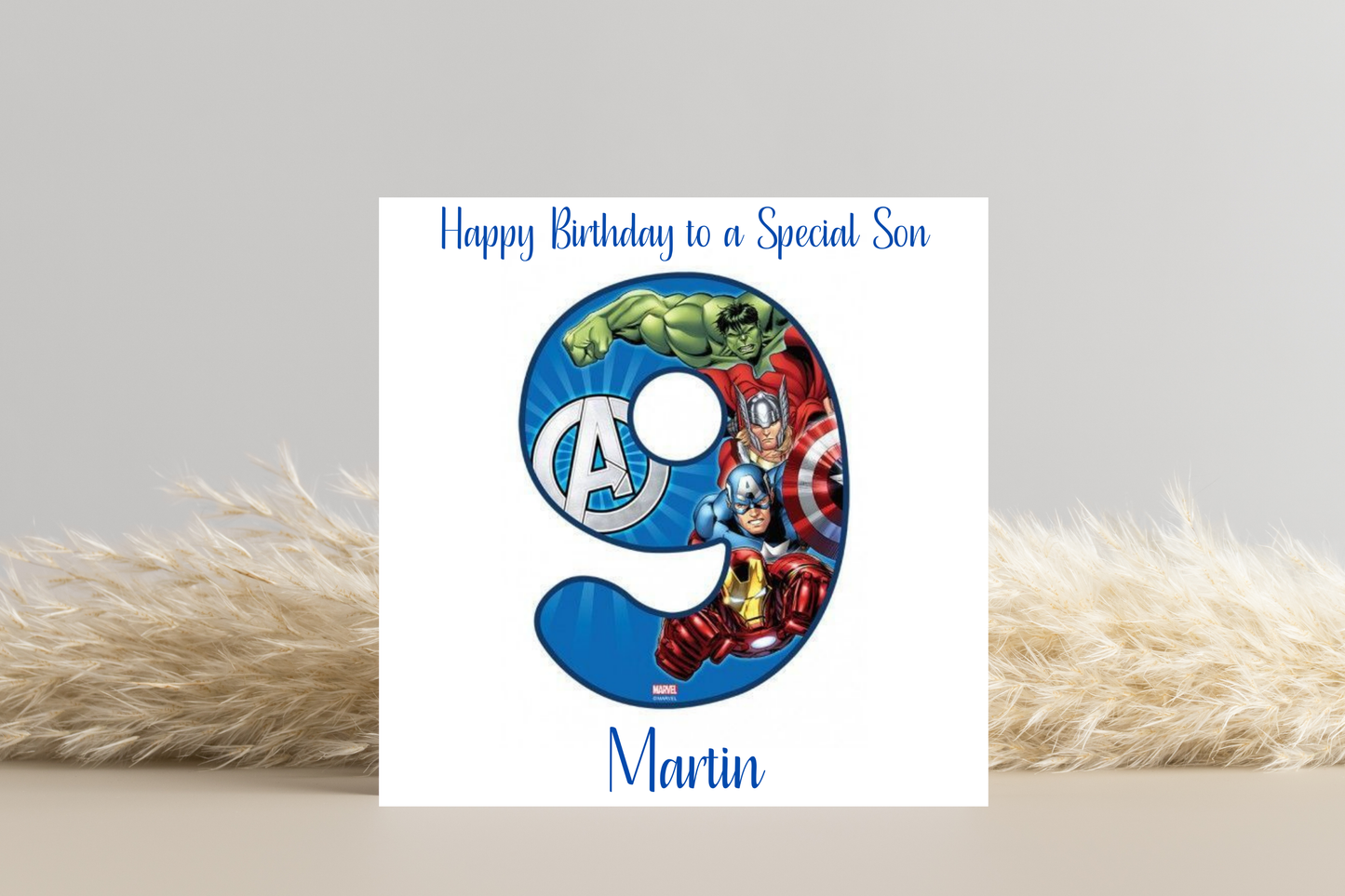 Superhero-Themed Personalised Birthday Card - Avengers Design for Marvel Enthusiasts