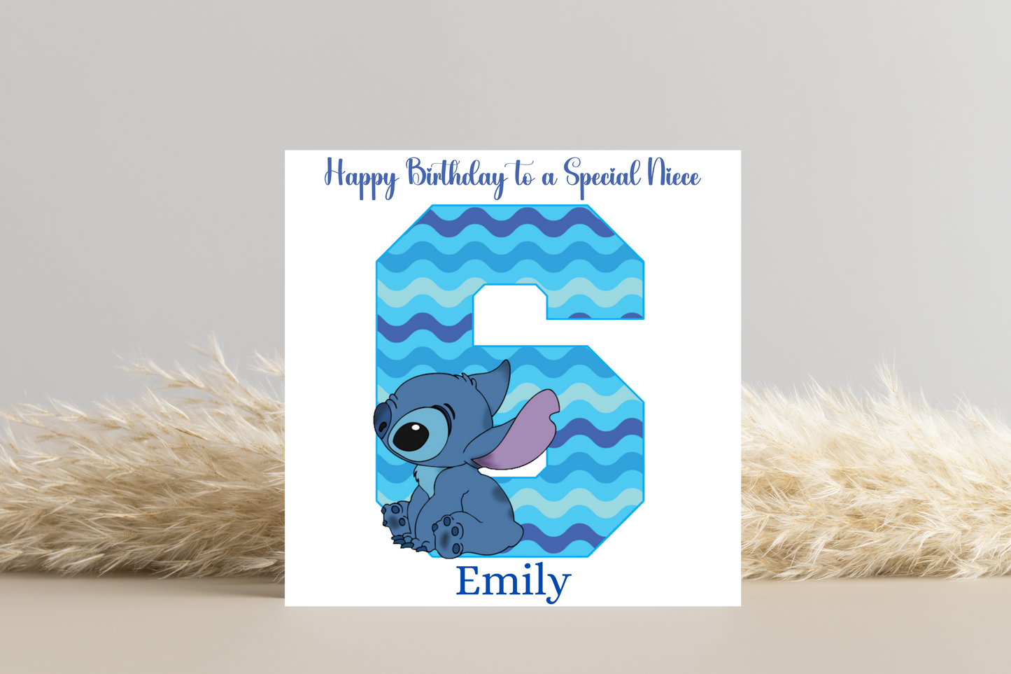 Personalised Stitch Number Birthday Card- 5th 6th 7th 8th 9th 10th 11th 12th