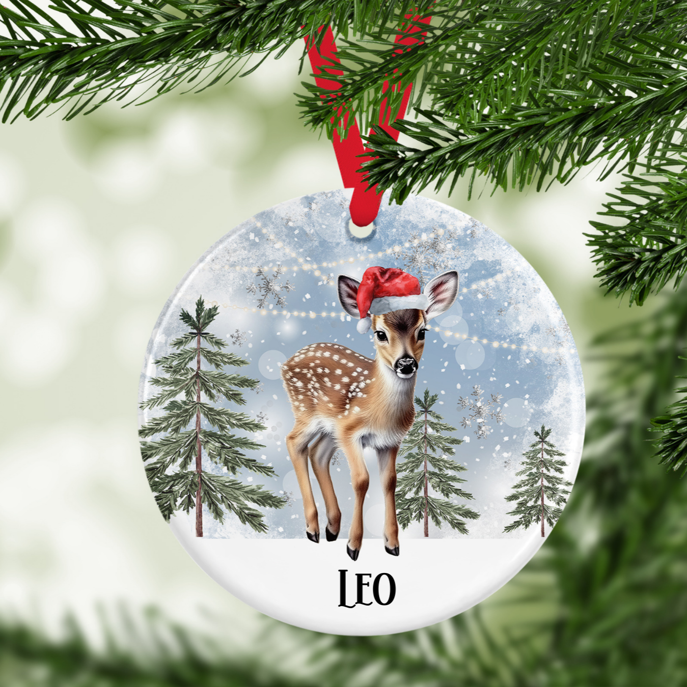 Personalised  Christmas Winter Scene Bauble